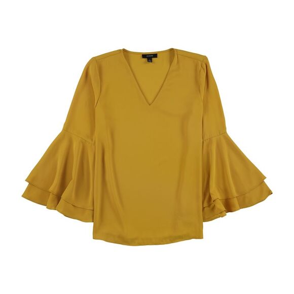 Alfani Womens Poet Sleeve Tunic Blouse, sunflower, 16 - Picture 1 of 1